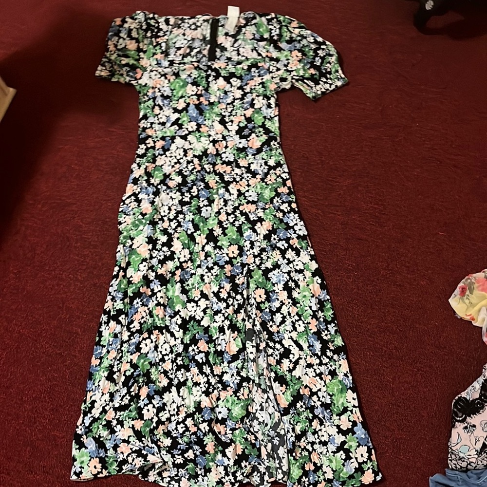 Floral Dress with a Silt